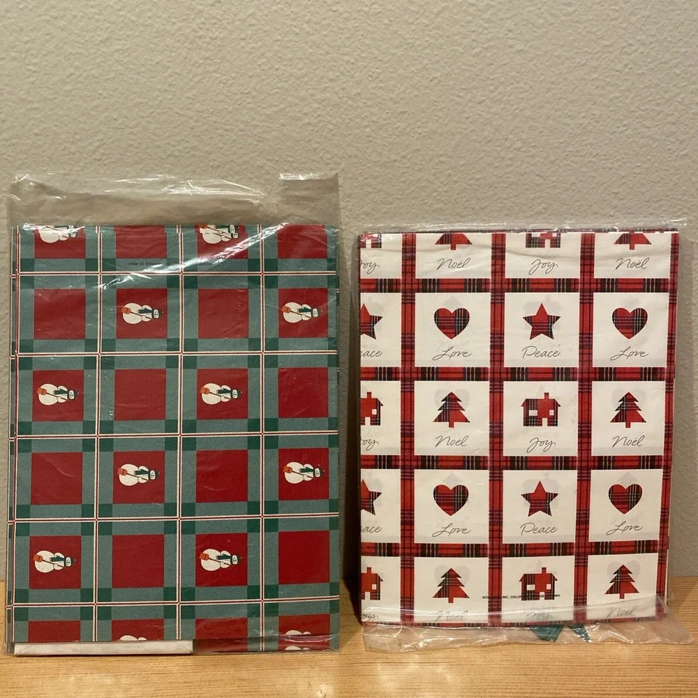 Vintage Gift Wrap‎ Sheets By CURRENT  Christmas Stickers Cards